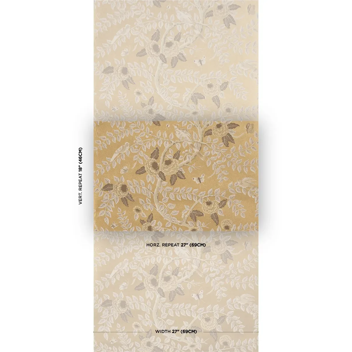 TOLE BIRD GOLD Schumacher Wallpaper wallpaper - SKU 5017540