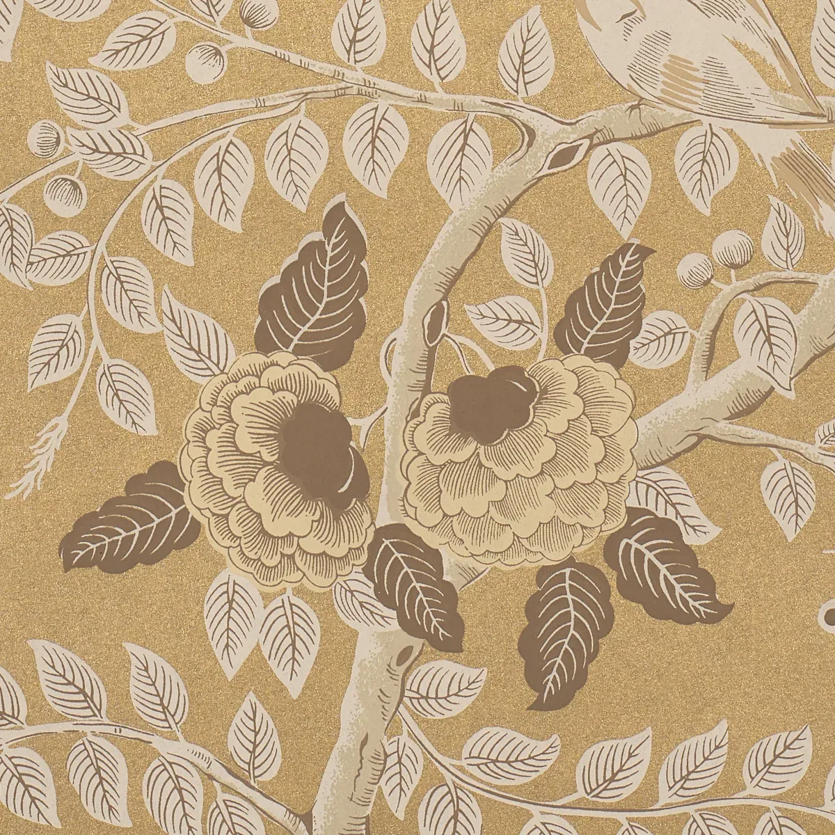 TOLE BIRD GOLD Schumacher Wallpaper wallpaper - SKU 5017540