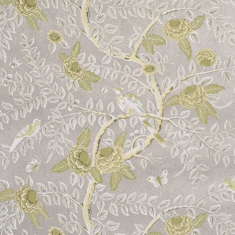 Schumacher TOLE BIRD wallpaper, color SPRING, SKU 5017542
