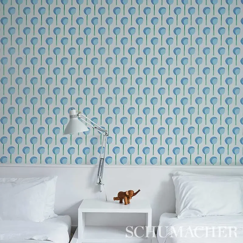 TOPIARY BLUEBELL Schumacher Wallpaper wallpaper - SKU 5012701