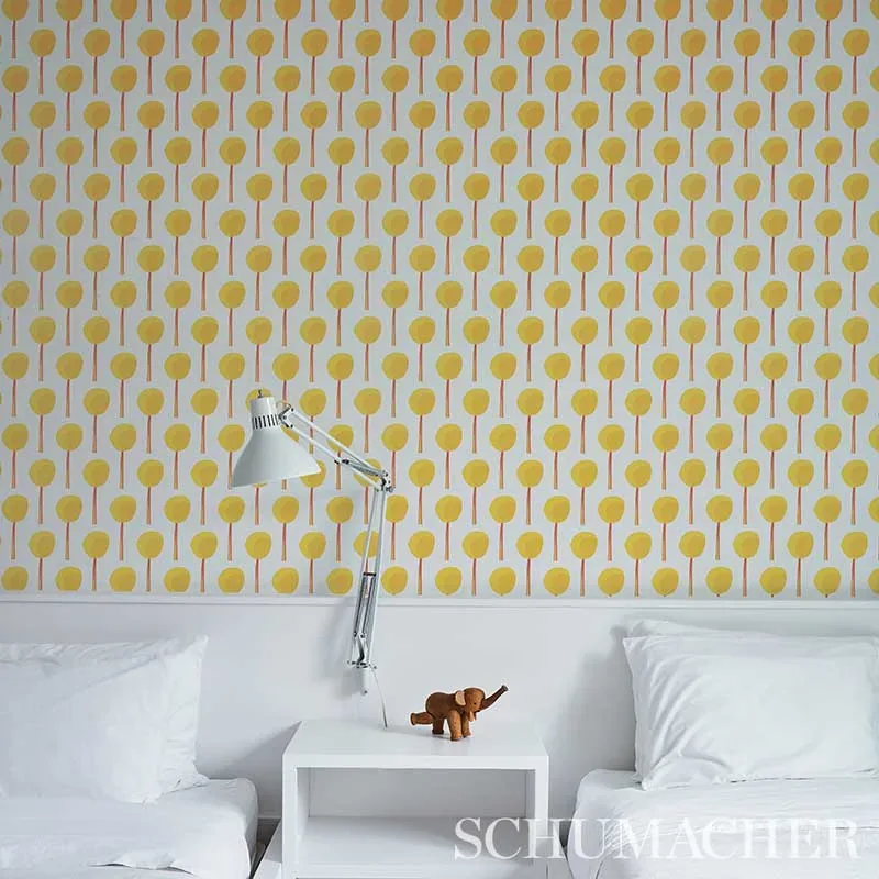 TOPIARY MARIGOLD Schumacher Wallpaper wallpaper - SKU 5012700