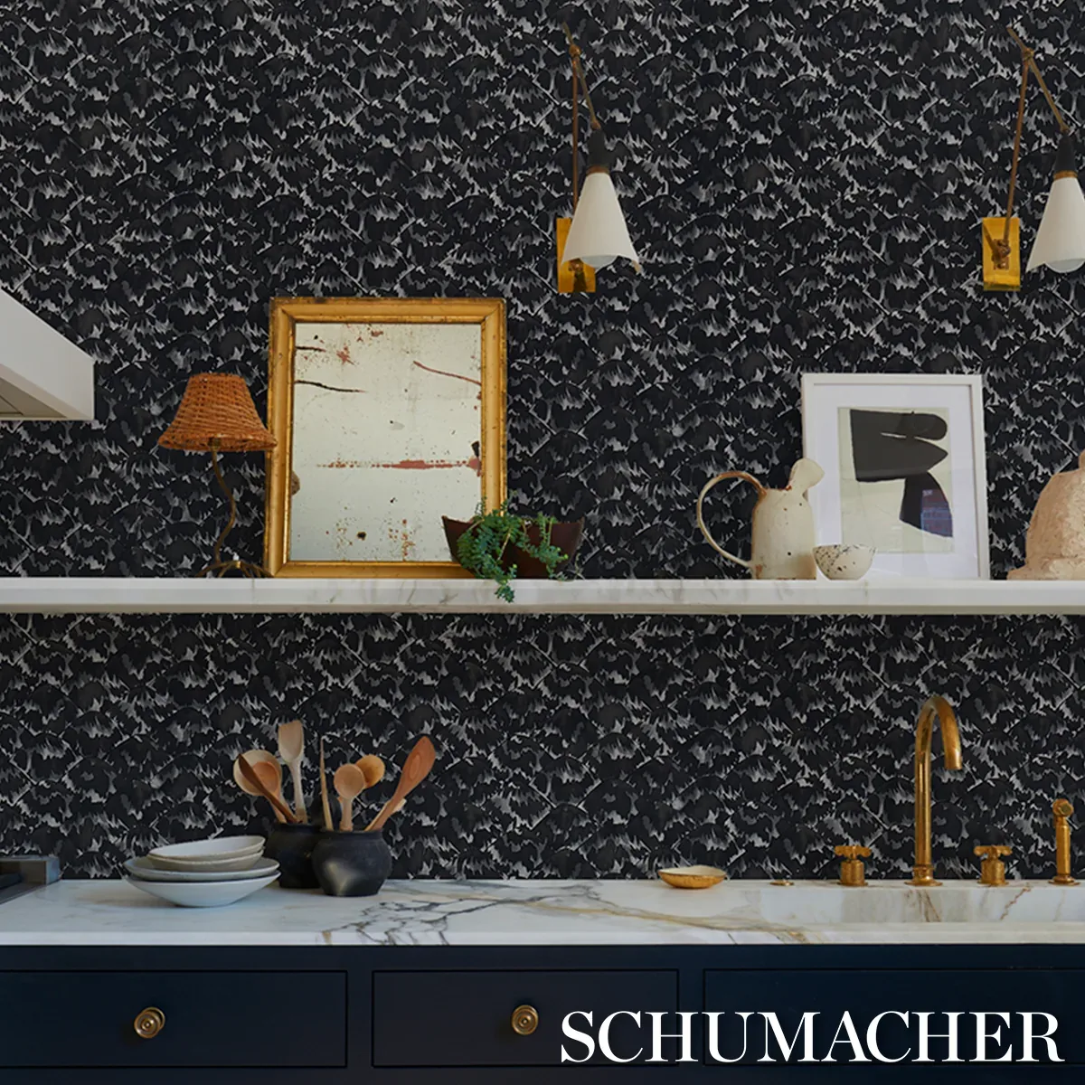 TORTOISE - BLACKOUT Schumacher Wallpaper | Wallpaper Twins TORTOISE BLACKOUT Schumacher Wallpaper wallpaper - SKU 5007453