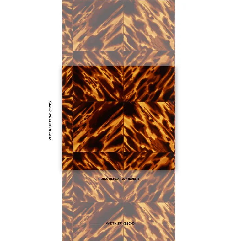 Schumacher TORTOISE SHELL wallpaper, color NATURAL, SKU 5015370