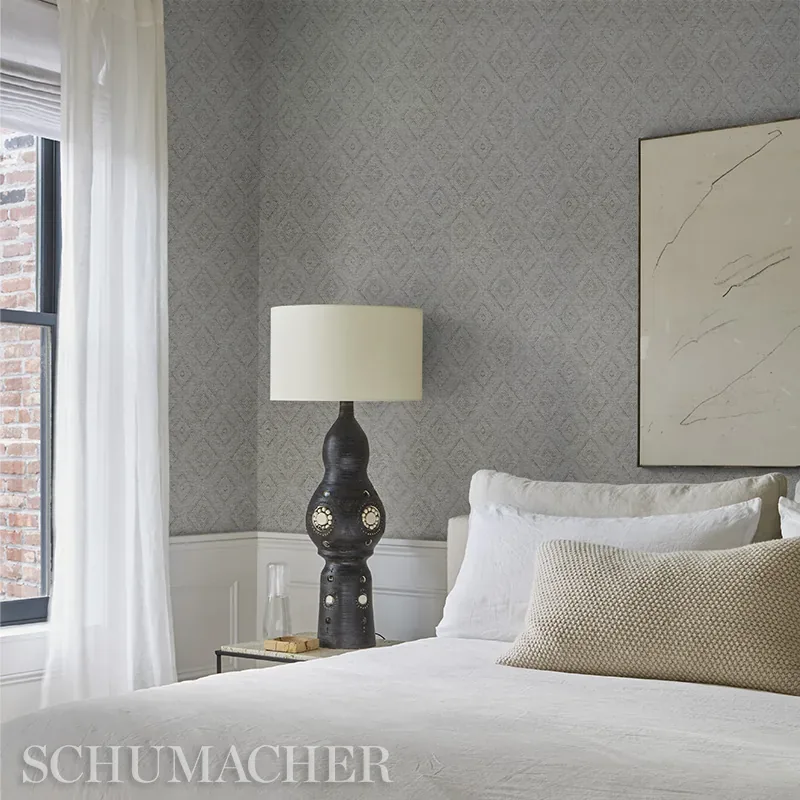 TORTOLA PAPERWEAVE - CARBON Schumacher Wallpaper | Wallpaper TORTOLA PAPERWEAVE CARBON Schumacher Wallpaper wallpaper - SKU 5011254