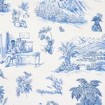 TOUSSAINT TOILE - BLUE ON IVORY Schumacher Wallpaper | Wallp TOUSSAINT TOILE BLUE ON IVORY Schumacher Wallpaper wallpaper - SKU 5013771