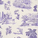 TOUSSAINT TOILE - PURPLE ON CREAM Schumacher Wallpaper | Wal TOUSSAINT TOILE PURPLE ON CREAM Schumacher Wallpaper wallpaper - SKU 5013772