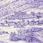 TOUSSAINT TOILE - PURPLE ON CREAM Schumacher Wallpaper | Wal TOUSSAINT TOILE PURPLE ON CREAM Schumacher Wallpaper wallpaper - SKU 5013772