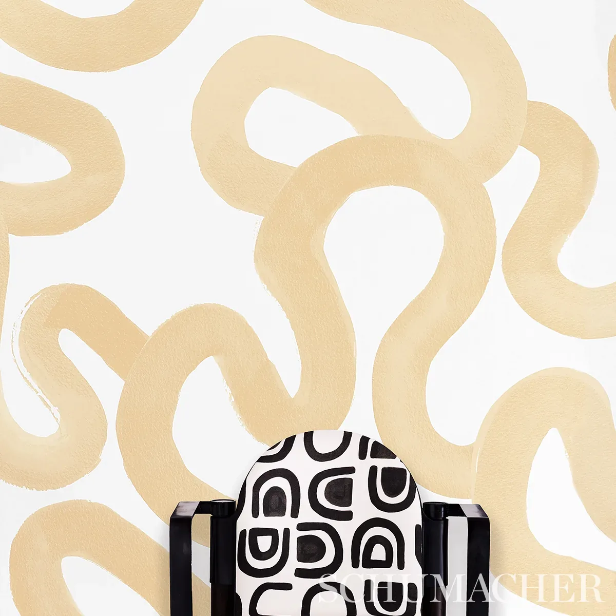 TRACE OCHRE Schumacher Wallpaper wallpaper - SKU 5013993
