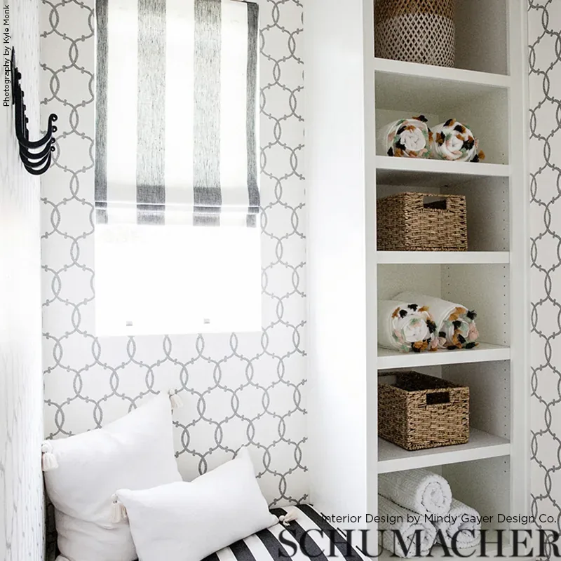 TRACERY CHARCOAL Schumacher Wallpaper wallpaper - SKU 5005121