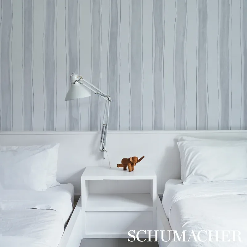 TRACING STRIPES GREY Schumacher Wallpaper wallpaper - SKU 5012171