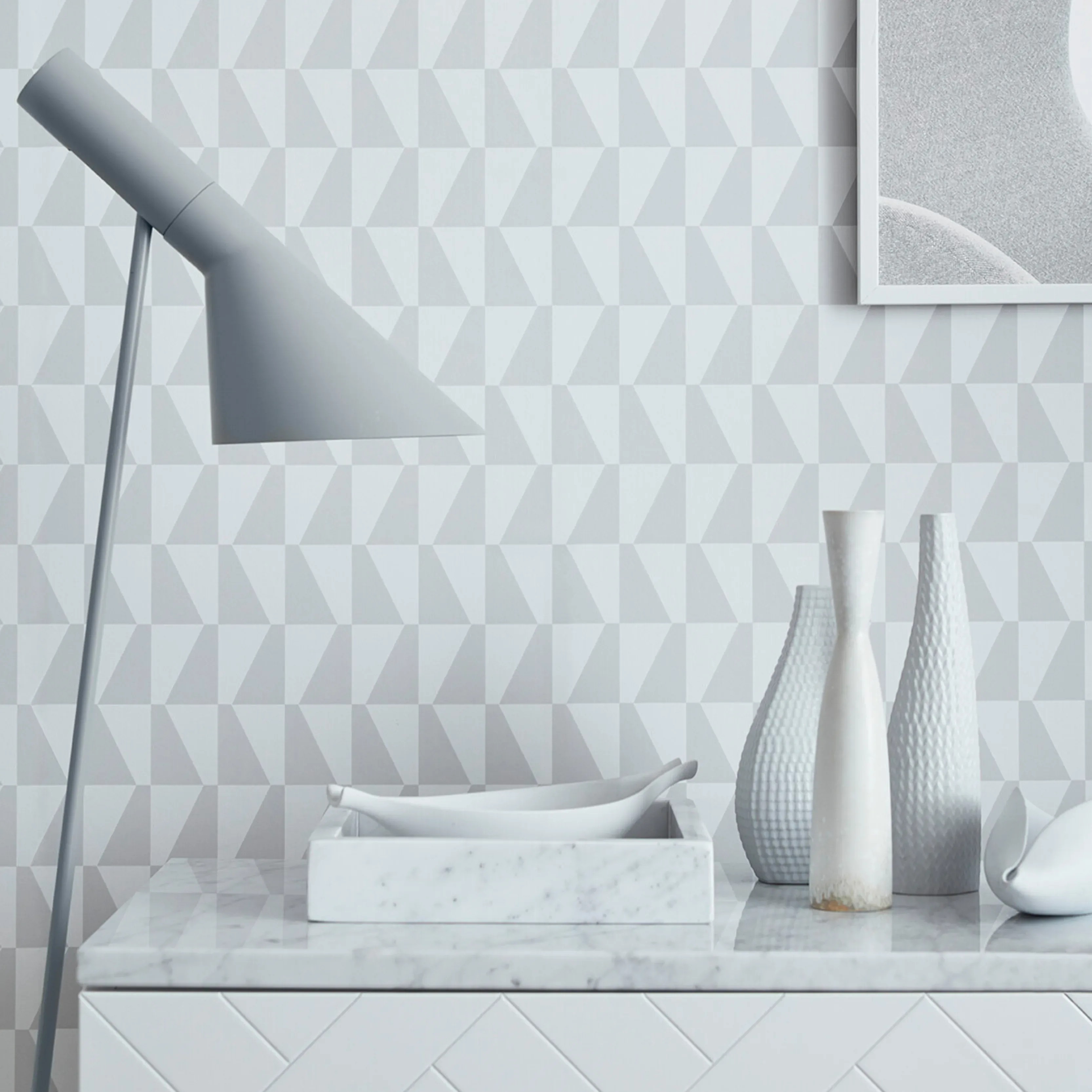TRAPEZ - GREY Schumacher Wallpaper | Wallpaper Twins TRAPEZ GREY Schumacher Wallpaper wallpaper - SKU 1778