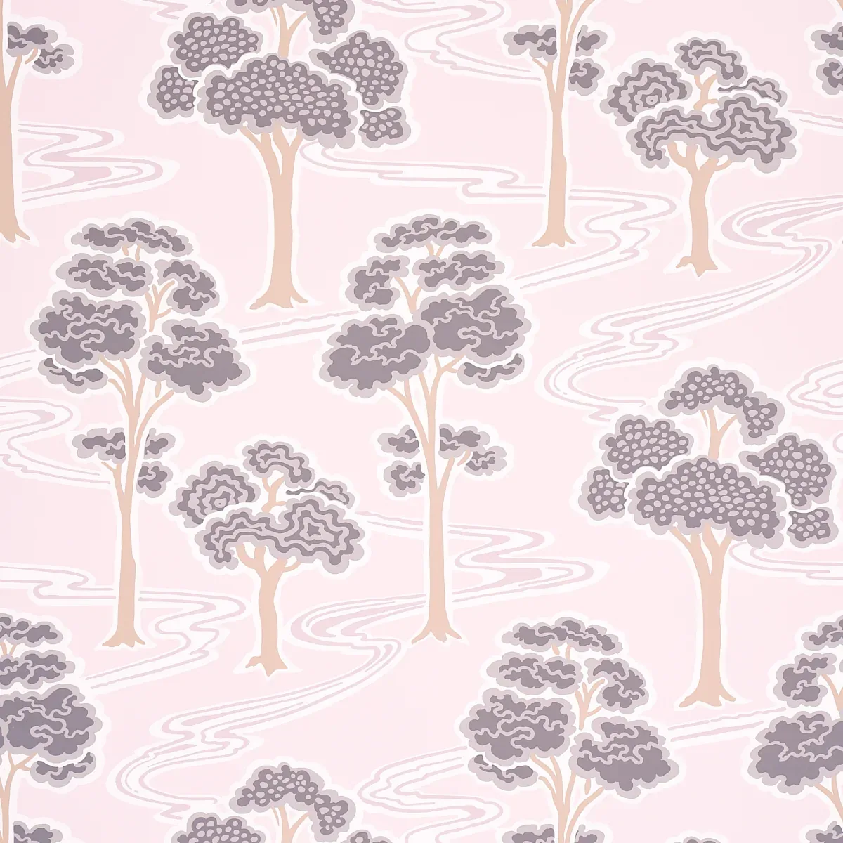 TREE RIVER BLUSH Schumacher Wallpaper wallpaper - SKU 5009101