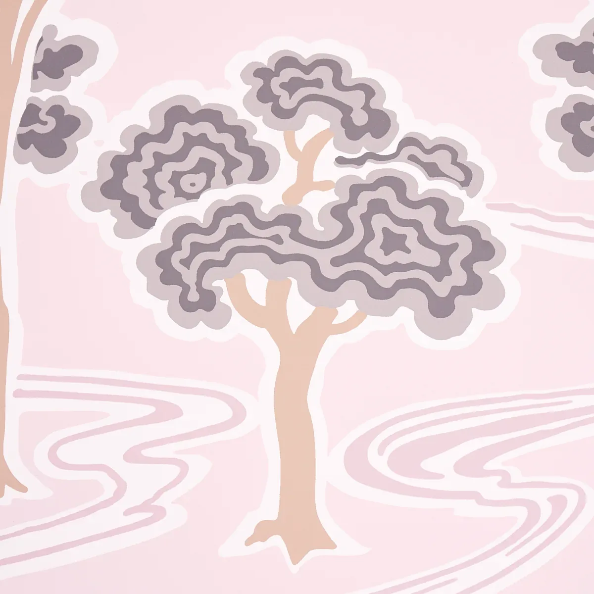 TREE RIVER BLUSH Schumacher Wallpaper wallpaper - SKU 5009101
