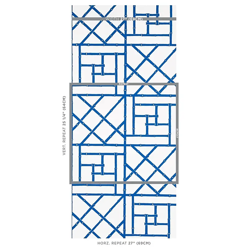 TRELLIS INDIGO Schumacher Wallpaper wallpaper - SKU 5012570