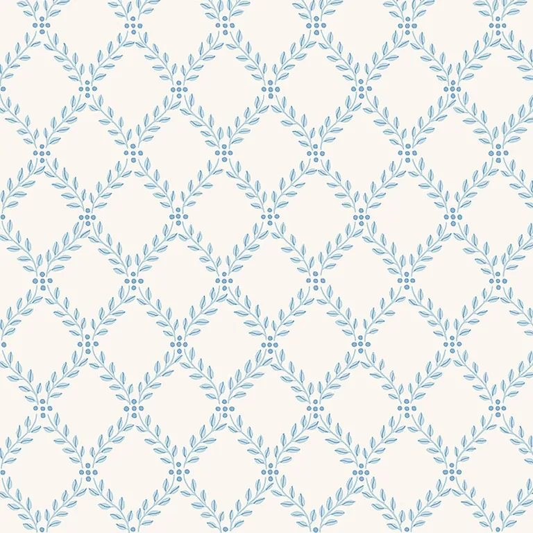 Schumacher TRELLIS LEAVES wallpaper, color BLUE, SKU 7672