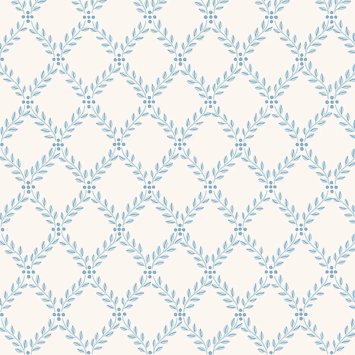 TRELLIS LEAVES BLUE Schumacher Wallpaper wallpaper - SKU 7672