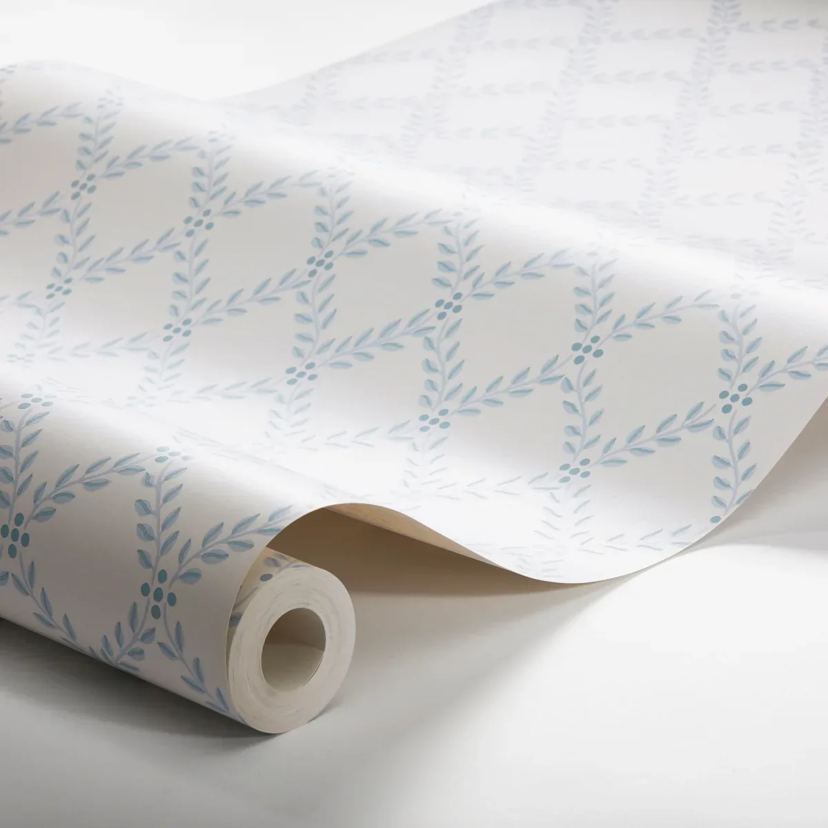 TRELLIS LEAVES - BLUE Schumacher Wallpaper | Wallpaper Twins TRELLIS LEAVES BLUE Schumacher Wallpaper wallpaper - SKU 7672