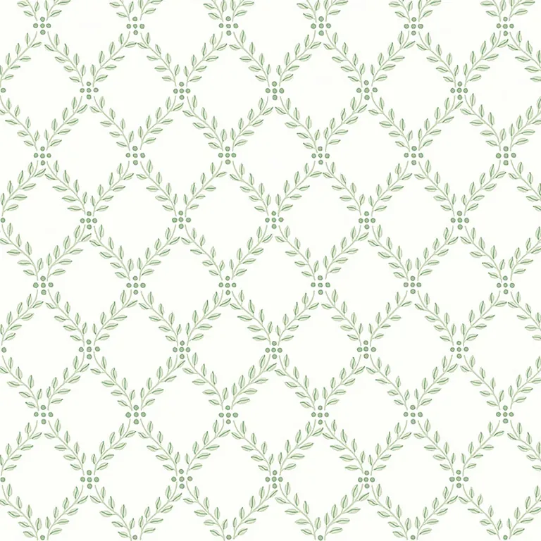 Schumacher TRELLIS LEAVES wallpaper, color LEAF, SKU 7671