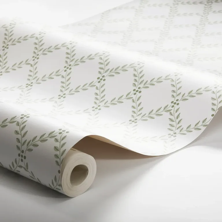 Schumacher TRELLIS LEAVES wallpaper, color LEAF, SKU 7671