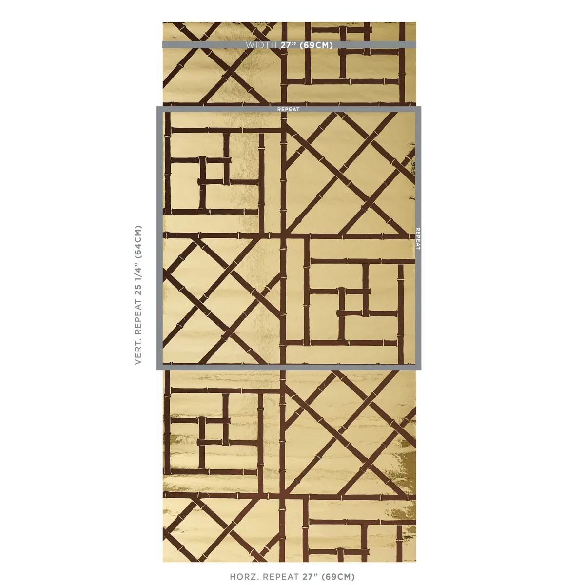 TRELLIS METALLIC GLAM GOLD Schumacher Wallpaper wallpaper - SKU 5012760
