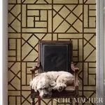 TRELLIS METALLIC GLAM GOLD Schumacher Wallpaper wallpaper - SKU 5012760