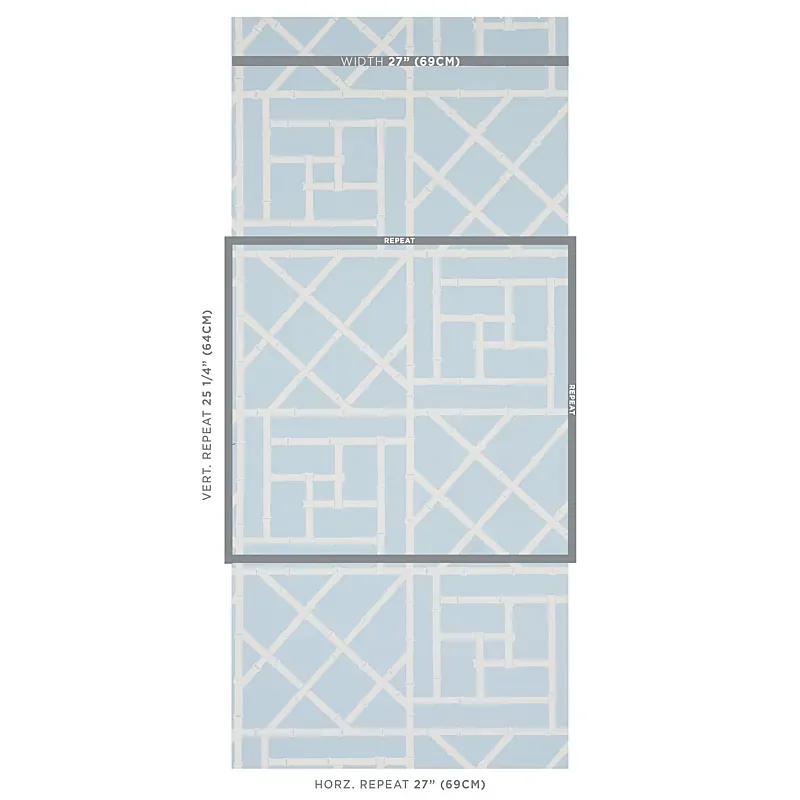 TRELLIS SKY BLUE Schumacher Wallpaper wallpaper - SKU 5012573