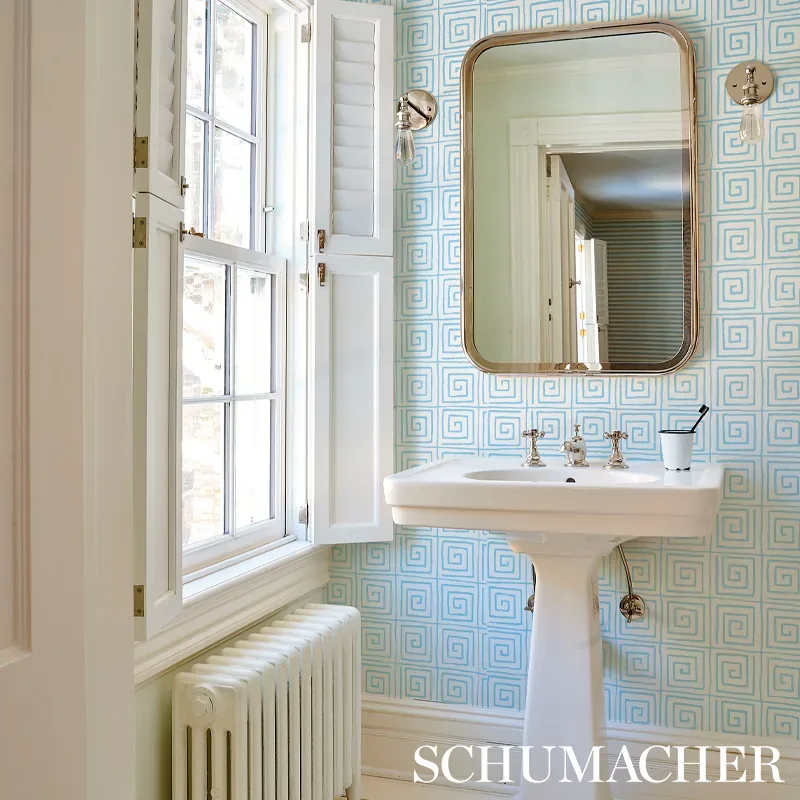 TROUSDALE AQUA Schumacher Wallpaper wallpaper - SKU 5012812