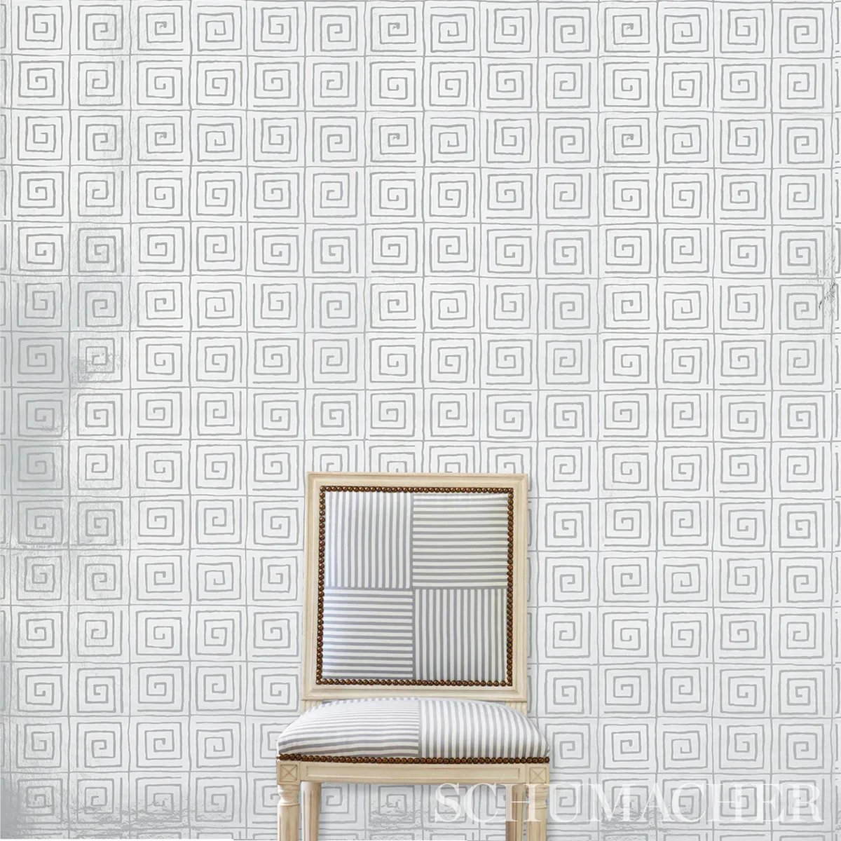 TROUSDALE METALLIC PLATINUM BLANC Schumacher Wallpaper wallpaper - SKU 5012590