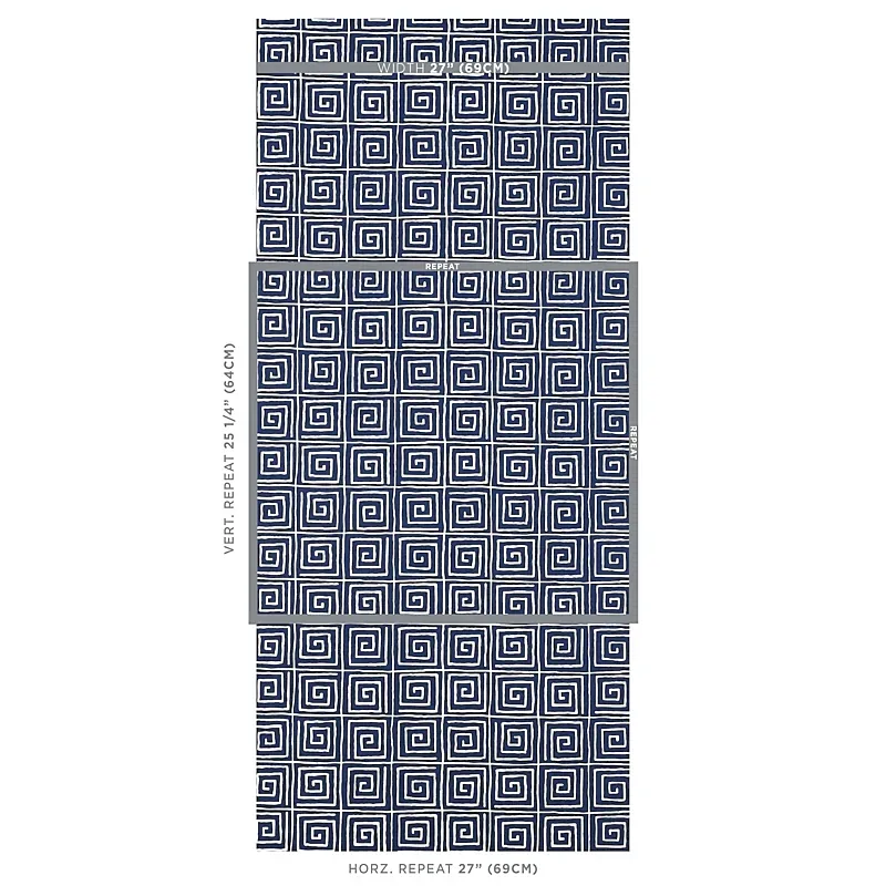 TROUSDALE MIDNIGHT BLUE Schumacher Wallpaper wallpaper - SKU 5012813