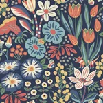 TRÄDGÅRDEN MIDNIGHT MULTI Schumacher Wallpaper wallpaper - SKU 2095