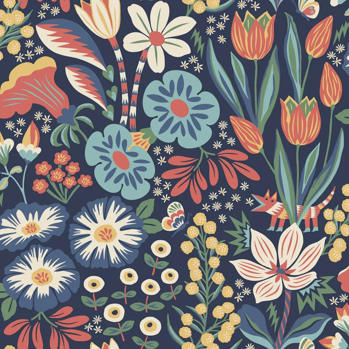 TRÄDGÅRDEN MIDNIGHT MULTI Schumacher Wallpaper wallpaper - SKU 2095