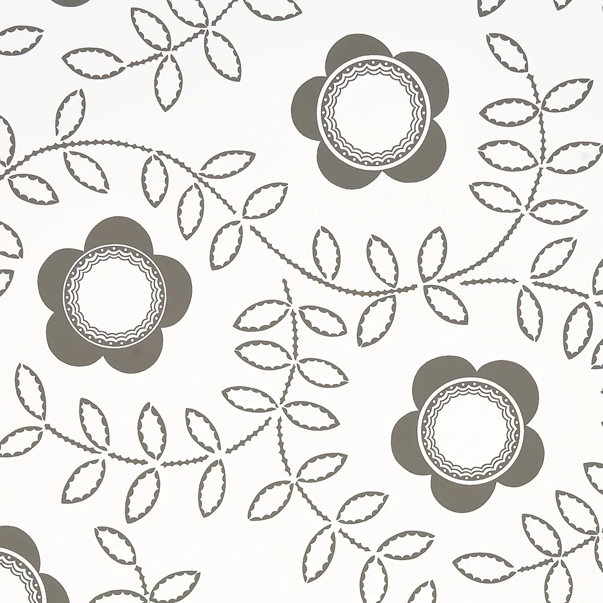 Tudor Rose CHARCOAL WHITE Schumacher Wallpaper wallpaper - SKU 5015100