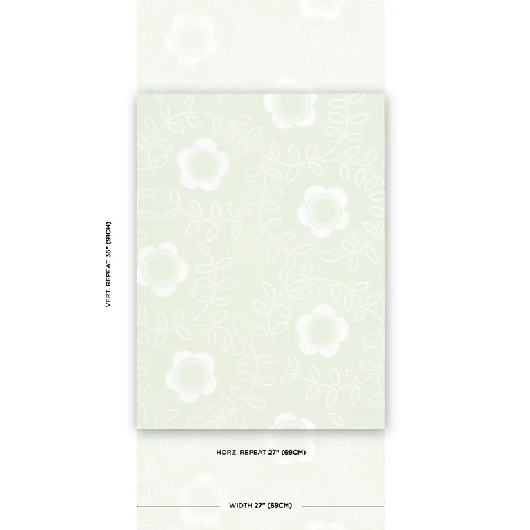 Schumacher Tudor Rose wallpaper, color PISTACHIO, SKU 5015101
