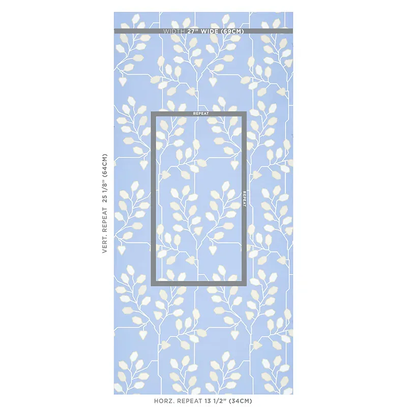 TUMBLE WEED BLUEBELL Schumacher Wallpaper wallpaper - SKU 5011422