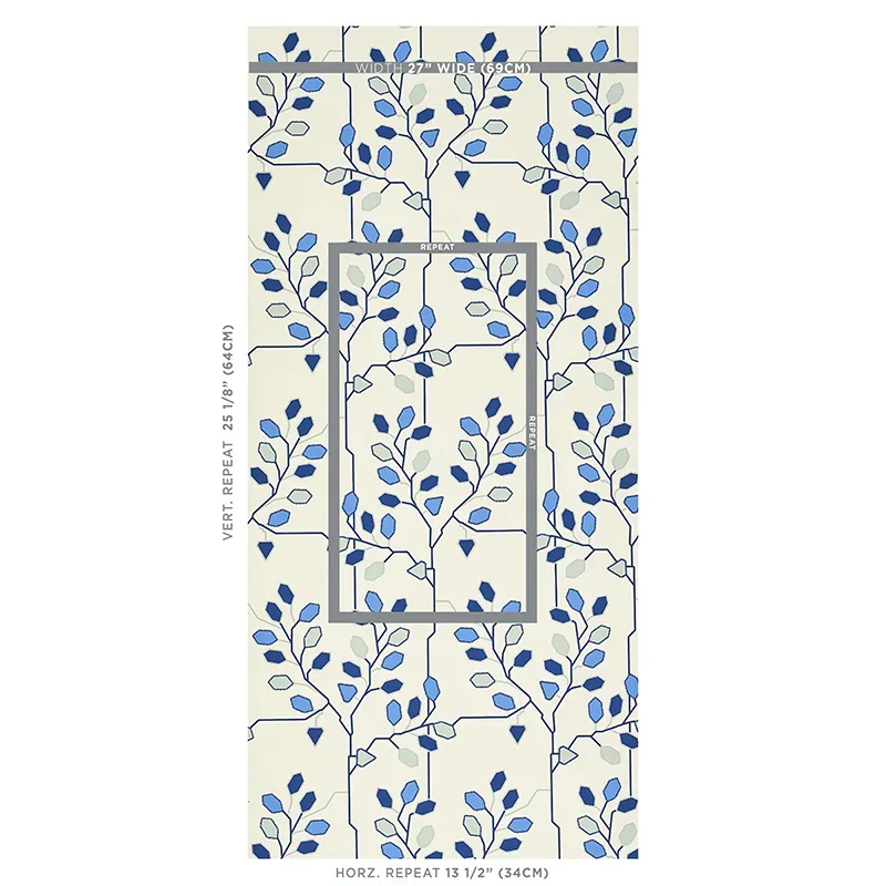 TUMBLE WEED - DELFT BLUE Schumacher Wallpaper | Wallpaper Tw TUMBLE WEED DELFT BLUE Schumacher Wallpaper wallpaper - SKU 5011420