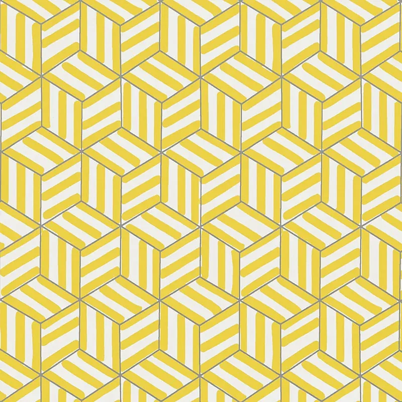 TUMBLING BLOCKS CITRON Schumacher Wallpaper wallpaper - SKU 5007961
