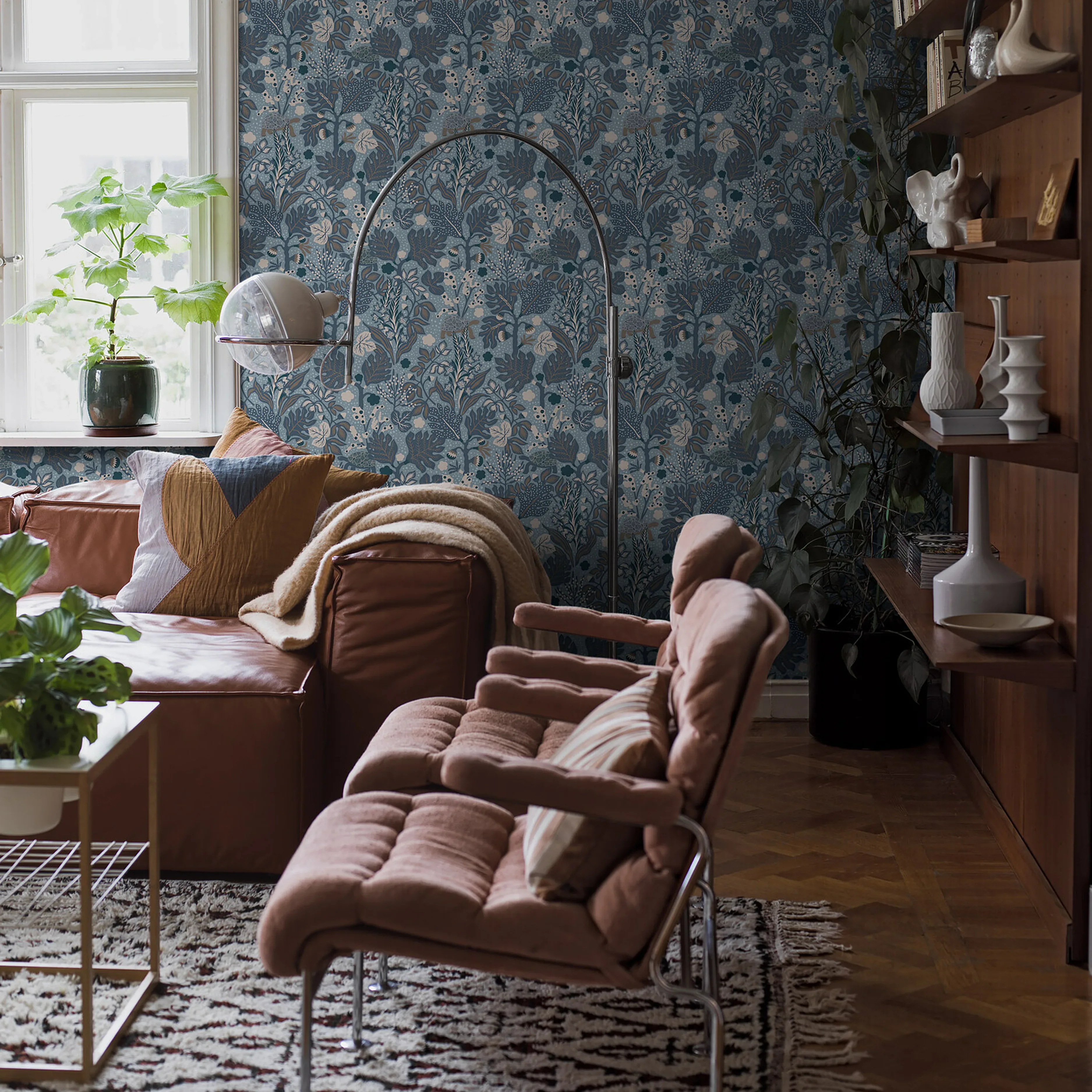 TURGRÄS - BLUES Schumacher Wallpaper | Wallpaper Twins TURGRÄS BLUES Schumacher Wallpaper wallpaper - SKU 2091