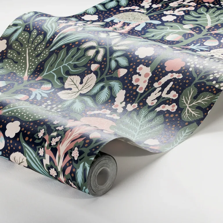 Schumacher TURGRÄS wallpaper, color MIDNIGHT, SKU 2090