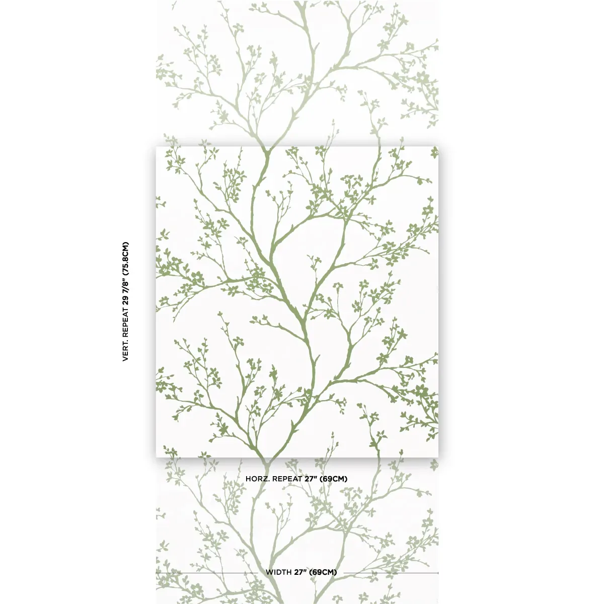 TWIGGY GREEN Schumacher Wallpaper wallpaper - SKU 5003345