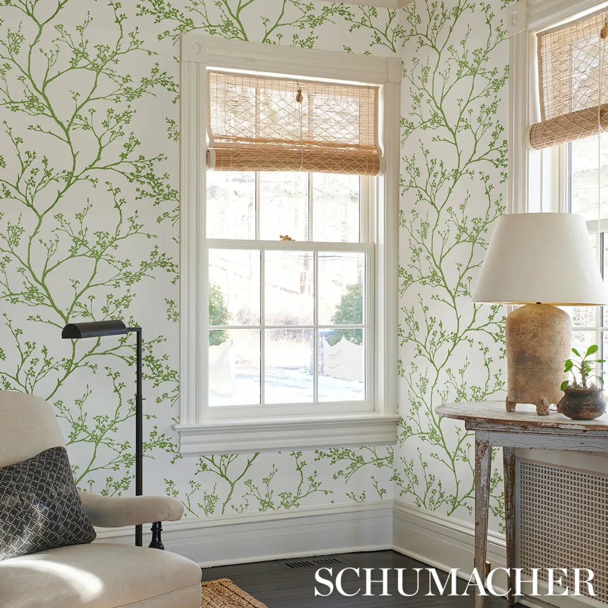 TWIGGY GREEN Schumacher Wallpaper wallpaper - SKU 5003345