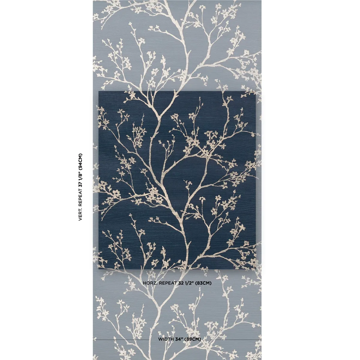 TWIGGY SISAL INDIGO Schumacher Wallpaper wallpaper - SKU 5008293