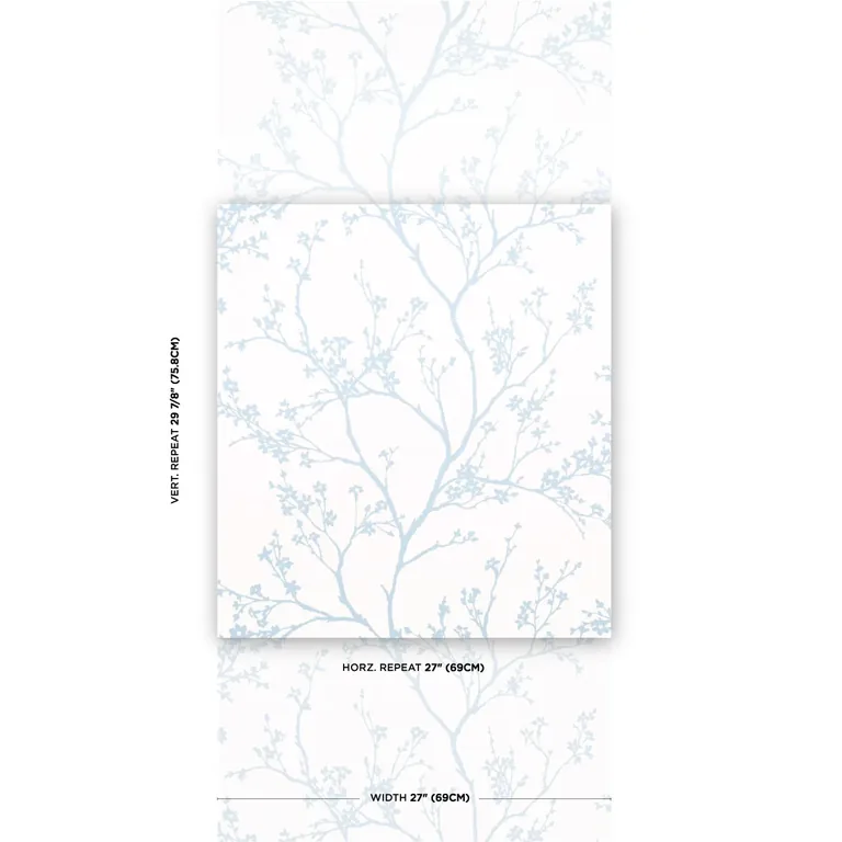 Schumacher TWIGGY wallpaper, color SKY, SKU 5003344