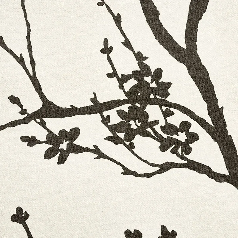 TWIGGY VINYL - BLACK ON IVORY Schumacher Wallpaper | Wallpap TWIGGY VINYL BLACK ON IVORY Schumacher Wallpaper wallpaper - SKU 5010150
