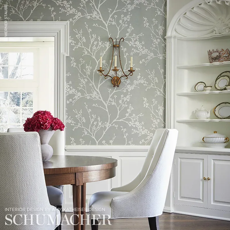 TWIGGY VINYL SOFT GREY Schumacher Wallpaper wallpaper - SKU 5010152