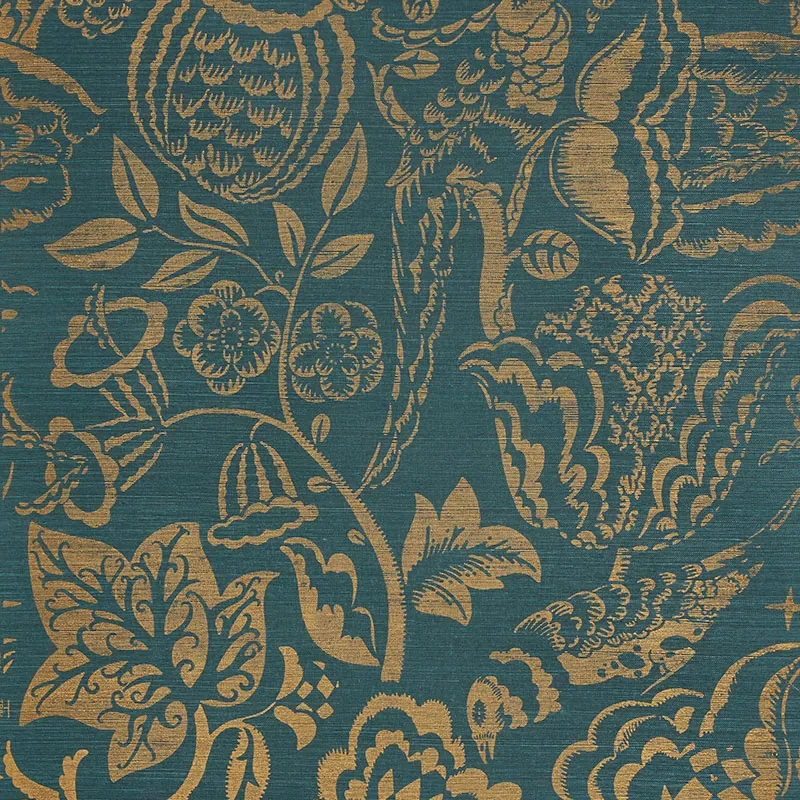5008264 | UCCELLO SISAL – GOLD ON PEACOCK