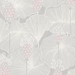 UMBRELLA LEAVES - GREY Schumacher Wallpaper | Wallpaper Twin UMBRELLA LEAVES GREY Schumacher Wallpaper wallpaper - SKU 3120
