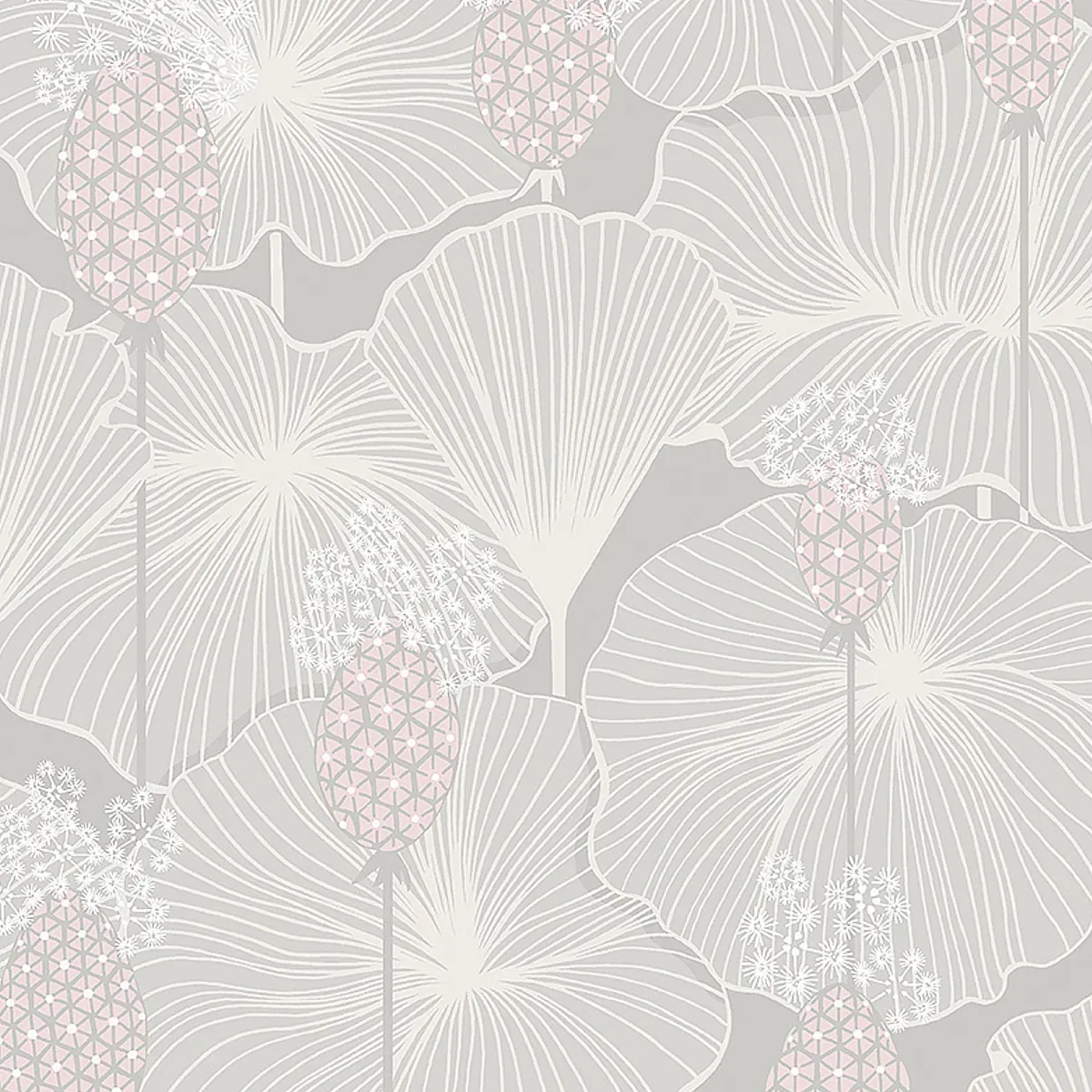 UMBRELLA LEAVES GREY Schumacher Wallpaper wallpaper - SKU 3120