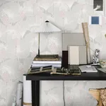 UMBRELLA LEAVES - GREY Schumacher Wallpaper | Wallpaper Twin UMBRELLA LEAVES GREY Schumacher Wallpaper wallpaper - SKU 3120