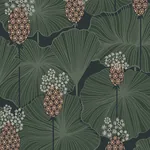 UMBRELLA LEAVES - NAVY Schumacher Wallpaper | Wallpaper Twin UMBRELLA LEAVES NAVY Schumacher Wallpaper wallpaper - SKU 3119