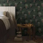 UMBRELLA LEAVES - NAVY Schumacher Wallpaper | Wallpaper Twin UMBRELLA LEAVES NAVY Schumacher Wallpaper wallpaper - SKU 3119